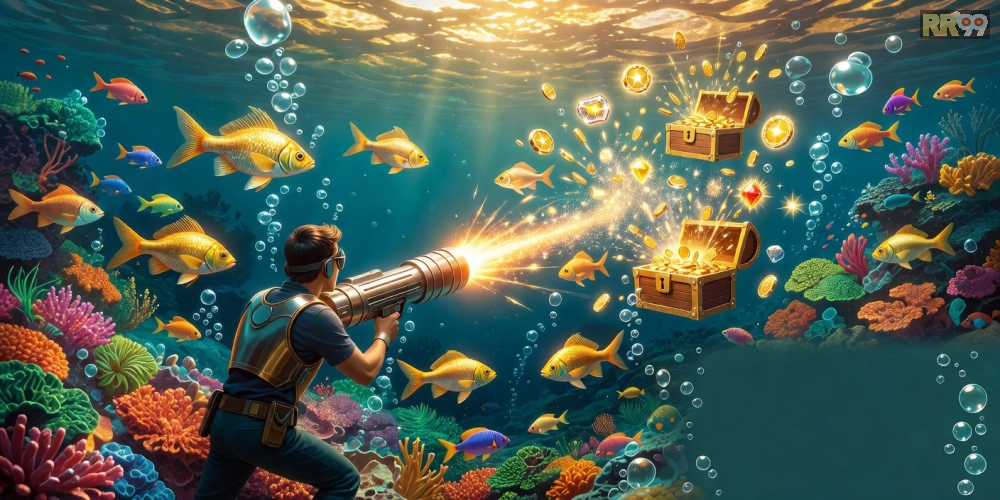 Trò chơi Đại Dương Vàng 69vn với cá vàng khổng lồ và súng bắn mạnh mẽ