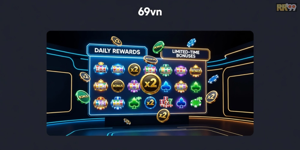 Hình minh họa khái niệm game khuyến mãi 69vn với giao diện hấp dẫn và phần thưởng lớn